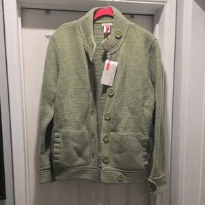 Soft Grey Olive Knit Cardigan